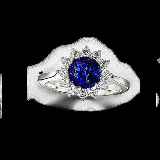 Galaxy Sapphire & Diamond Engagement Ring image