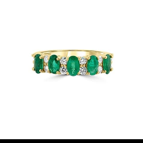 Oval Emerald & Diamond Eternity Ring image
