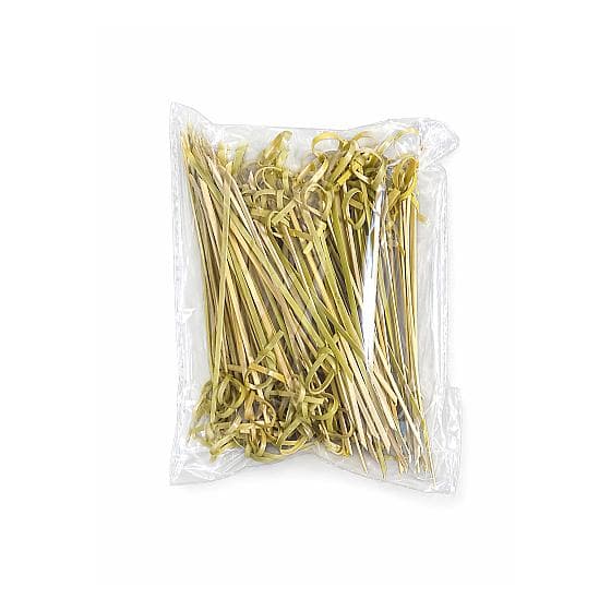 BIO - 12cm Bamboo Knotted Skewers - 100 Units image