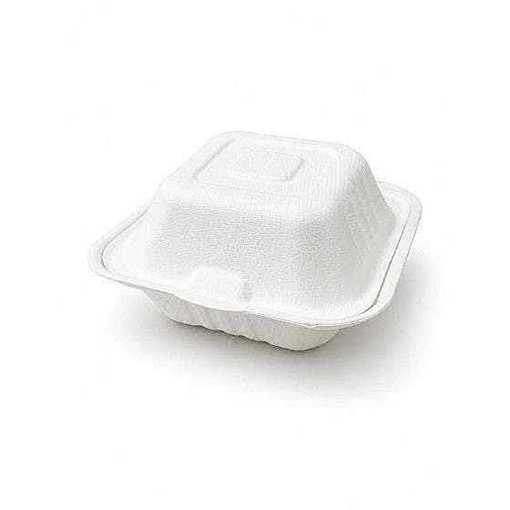 BIO Sugar Cane - 155mm Medium White Burger Box - 10 Units image