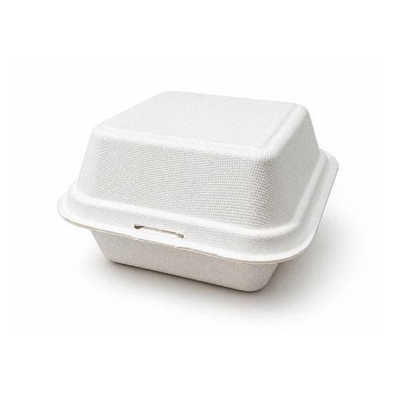 BIO Sugar Cane - 165mm Large White Burger Box - 50 Units image