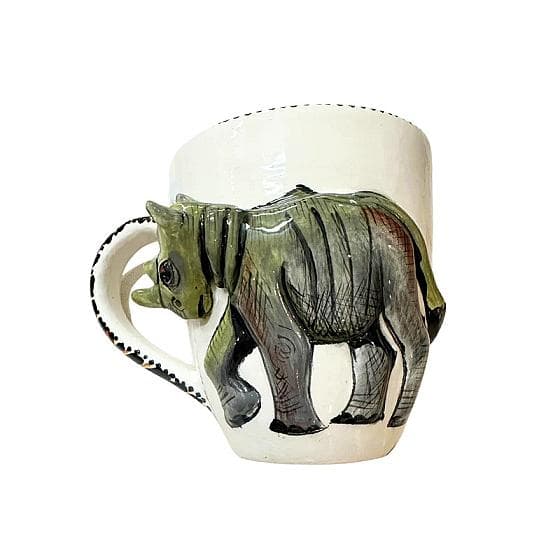 3D Hand Painted Ceramic Rhino Mug image