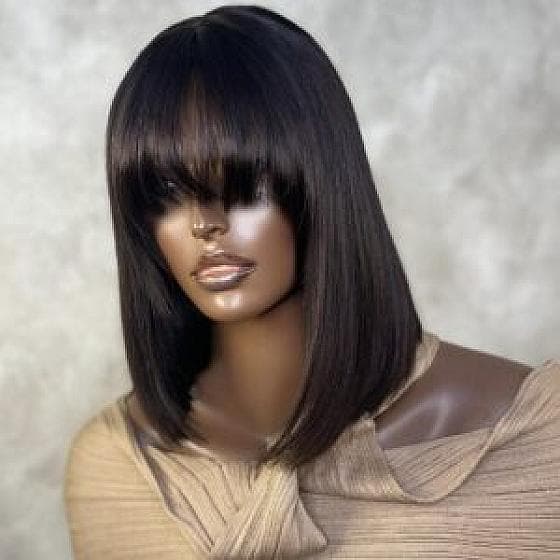 Straight Double-Drawn Bob Fringe Wig image